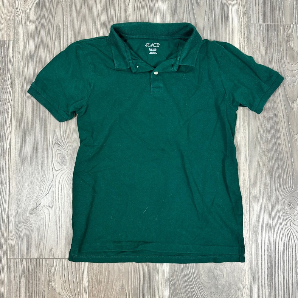 Children's Place Green Short Sleeve Polo - SIZE L School Casual Uniform Youth